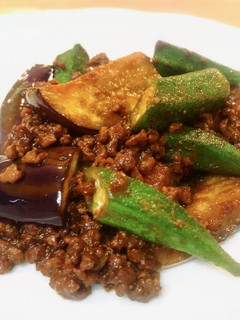 夏風邪夏バテに!茄子とオクラの肉味噌炒め-レシピのメイン写真