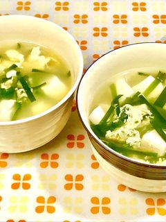 豆腐とニラの☆かき玉スープ-レシピのメイン写真