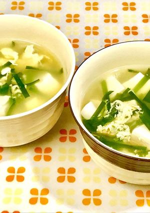 豆腐とニラの☆かき玉スープ-レシピのメイン写真