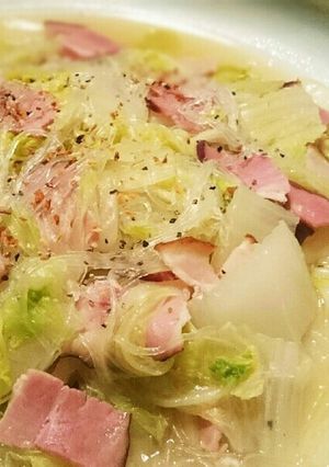 春雨入り＊白菜とベーコンの洋風煮-レシピのメイン写真