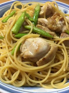 男飯 鶏肉アスパラガスの醤油バターパスタ-レシピのメイン写真