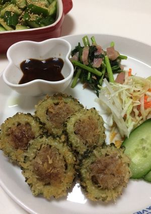 ゴーヤの肉詰めフライ★サクサク軽め！-レシピのメイン写真