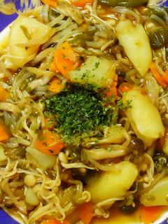 モヤシじゃがいもの野菜炒め!焼きそば風♪-レシピのメイン写真