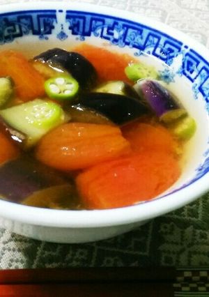ナスとトマトの和スープ-レシピのメイン写真
