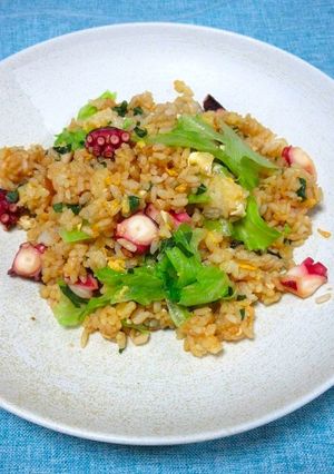 簡単！タコと大葉レタスの生姜醤油炒飯-レシピのメイン写真