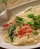 米粉で簡単！冷麦のツナクリーム生パスタ風