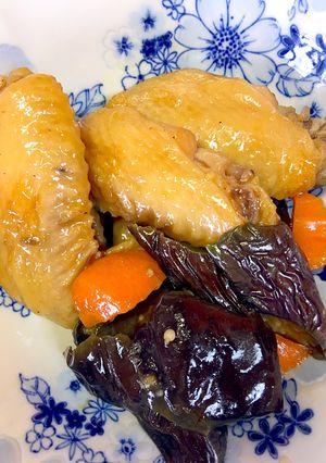 簡単な手羽先と茄子煮込み-レシピのメイン写真