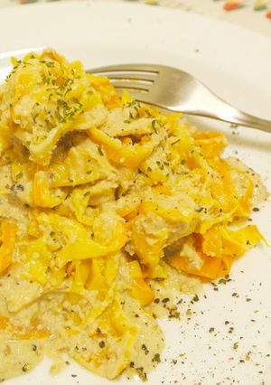 ズッキーニパスタのカルボナーラ風-レシピのメイン写真