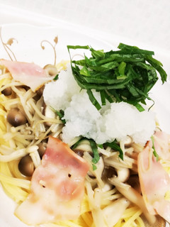 ダイエットに!キノコのおろしポン酢パスタ-レシピのメイン写真