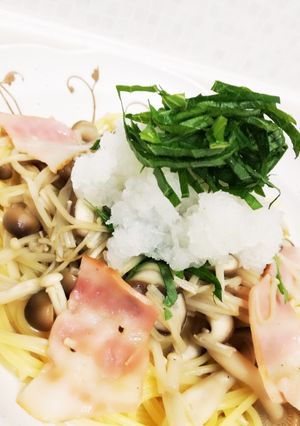 ダイエットに！キノコのおろしポン酢パスタ-レシピのメイン写真