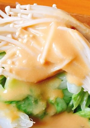 レンチンキャベツとえのきのからし酢味噌-レシピのメイン写真