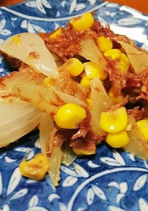 玉ねぎとコンビーフのカレー風味-レシピのメイン写真