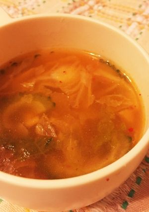 ゴーヤとキムチの春雨チゲスープ-レシピのメイン写真