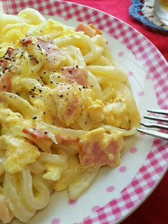レンジで簡単☆カルボナーラ風うどん-レシピのメイン写真