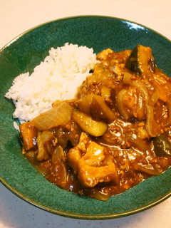 レンジで下準備、夏野菜&厚揚げカレー-レシピのメイン写真