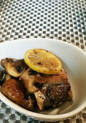 サバ缶とブラウンマッシュのレモン煮-レシピのメイン写真