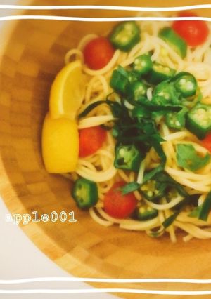 超簡単☆オクラとトマトの夏野菜和風パスタ-レシピのメイン写真