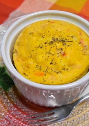 レンジで3分！大豆粉のカレーカップケーキ-レシピのメイン写真