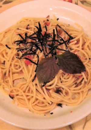 ミョウガと梅干パスタ-レシピのメイン写真