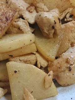 大根と鶏肉の酢醤油炒め-レシピのメイン写真