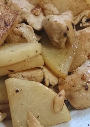 大根と鶏肉の酢醤油炒め-レシピのメイン写真