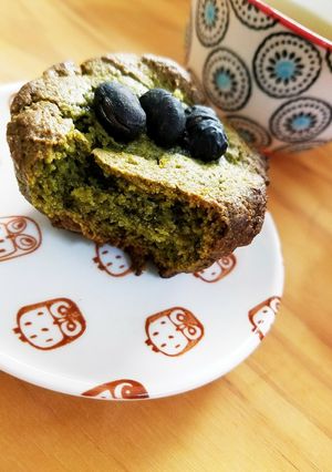 卵牛乳不使用のクオカで抹茶黒豆マフィン-レシピのメイン写真