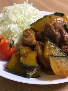 鶏もも肉とかぼちゃの柚子胡椒照り焼き-レシピのメイン写真
