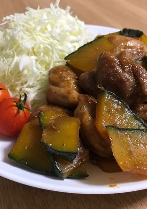 鶏もも肉とかぼちゃの柚子胡椒照り焼き-レシピのメイン写真