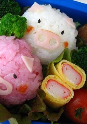 キャラ弁♪ブタちゃん兄妹♪-レシピのメイン写真
