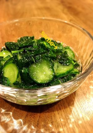 白だしで~モロヘイヤときゅうりの酢の物-レシピのメイン写真