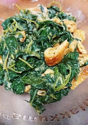 カリっと油あげ&モロヘイヤの酢味噌あえ-レシピのメイン写真