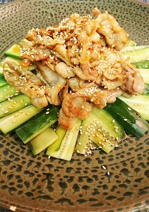 キュウリ・豚バラ梅和えサラダ-レシピのメイン写真