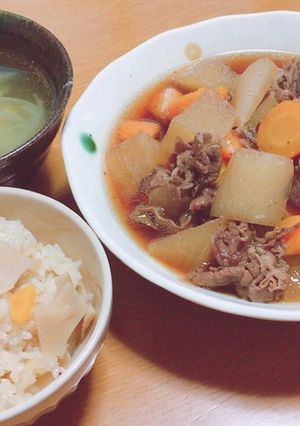 大根の煮物と卵スープ-レシピのメイン写真