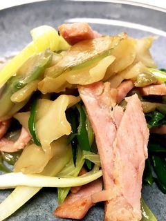 小葱とハムとザーサイのごま油炒め-レシピのメイン写真