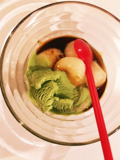 保育園メニュー 豆腐白玉だんご抹茶ソース-レシピのメイン写真