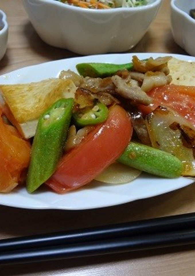 夏野菜と豆腐の炒め-レシピのメイン写真