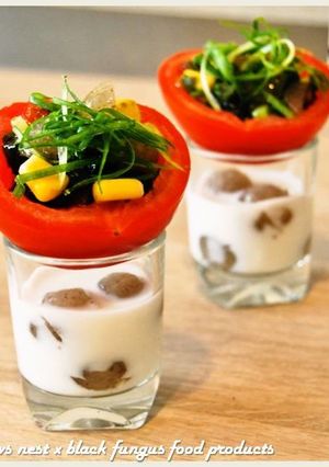 黑木耳玉米皮蛋番茄盅．柯媽媽の植物燕窩-レシピのメイン写真