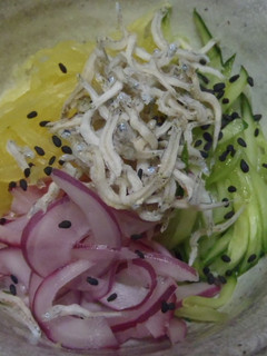 素麺かぼちゃ、酢タマネギ‥彩り酢の物-レシピのメイン写真