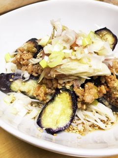ナスの肉味噌ソーメン-レシピのメイン写真