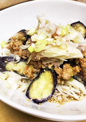 ナスの肉味噌ソーメン-レシピのメイン写真
