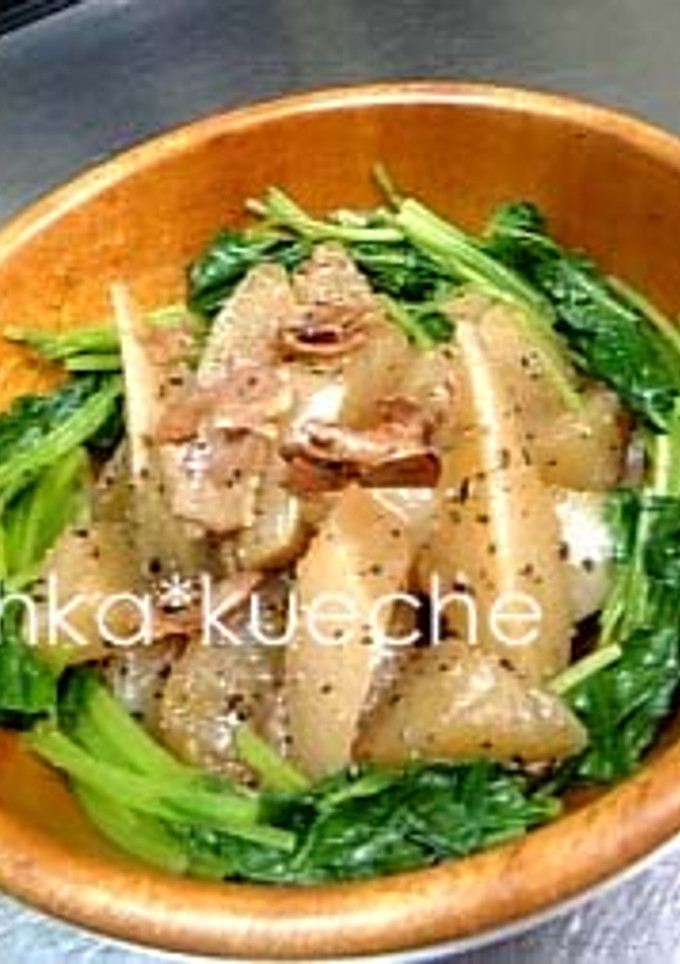 スパイシー！大根の黒胡椒煮（三つ葉添え）-レシピのメイン写真