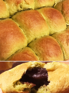 抹茶のもちもちちぎりパン 手ごね あんこ-レシピのメイン写真