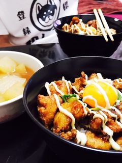 唐揚げ丼 冬瓜の煮物-レシピのメイン写真