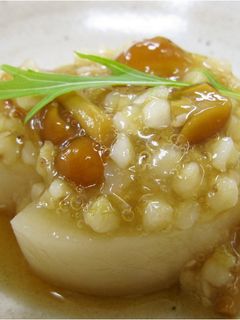 大根煮のそばの実なめこがけ-レシピのメイン写真