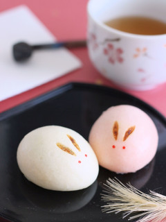 うさぎの紅白饅頭-レシピのメイン写真