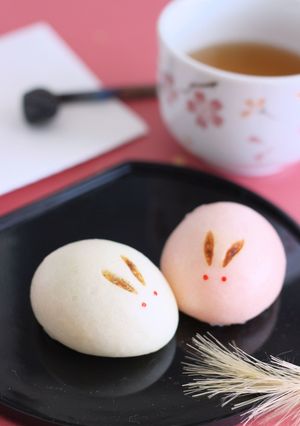うさぎの紅白饅頭-レシピのメイン写真