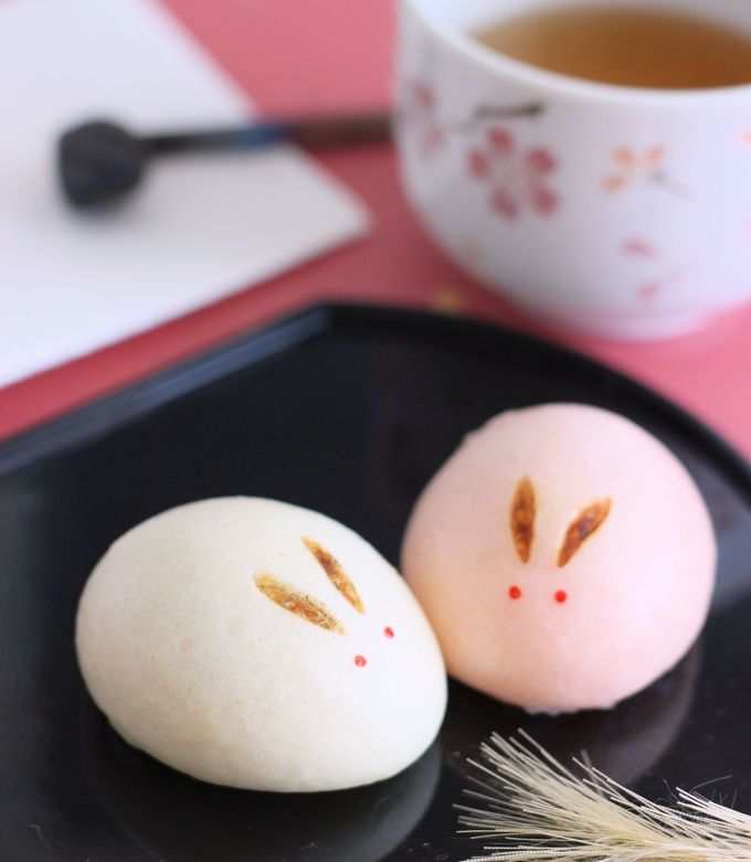 うさぎの紅白饅頭-レシピのメイン写真