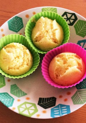 【離乳食中期】人参の蒸しパン（卵なし）-レシピのメイン写真