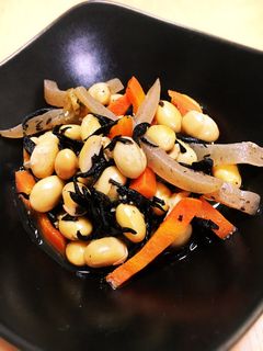 甘酒で大豆とひじきの煮物-レシピのメイン写真