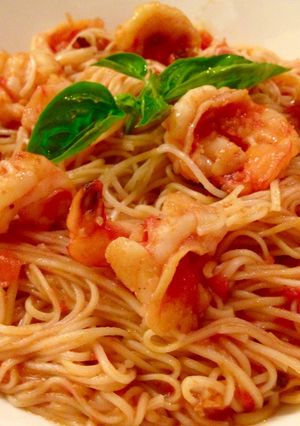 海老とトマトのパスタ風そうめん-レシピのメイン写真